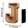 AORCMITN Large Wooden Letter Coin Personalized Piggy Bank for Boys Girls Kids Toddler Adults Money Bank Best Gift for Friends (9.2 Inch-J) view 2