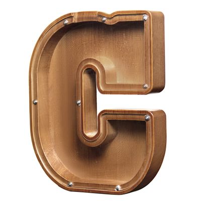 AORCMITN Large Wooden Letter Coin Personalized Piggy Bank for Boys Girls Kids Toddler Adults Money Bank Best Gift for Friends (9.2 Inch-C)