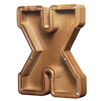 AORCMITN Large Wooden Letter Coin Personalized Piggy Bank for Boys Girls Kids Toddler Adults Money Bank Best Gift for Friends (9.2 Inch-X)