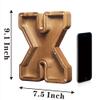 AORCMITN Large Wooden Letter Coin Personalized Piggy Bank for Boys Girls Kids Toddler Adults Money Bank Best Gift for Friends (9.2 Inch-X) view 2