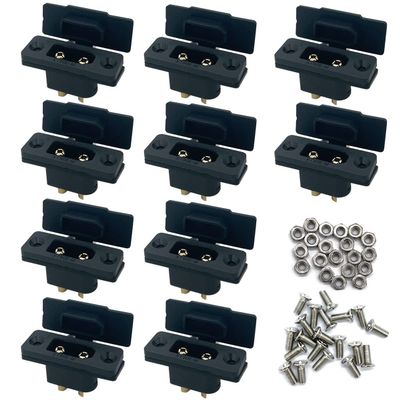 10Pcs Amass XT90E-M Battery Connector XT90E Male Plug Gold-Plated Connector with PVC Protective Sleeve Dust Cap for RC Aircraft Drone Accessories