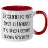Funny Juggling, Juggling is not Just a Hobby. It's My Escape From Reality, Holiday Two Tone 11oz Mug For Juggling view 2