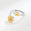 Sunflower Ladybug Fidget Anxiety Ring for Women You Are My Sunshine Silver Plated Spinning Spinner Stress Relief Open Adjustable Stacking Band Daisy Cubic Zirconia Jewelry Gift Birthday Daughter view 2