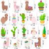 Llama Cupcake Toppers Cute Llama Cactus Cake Cupcake Picks Decoration for Mexican Fiesta Alpaca Theme Birthday Party Baby Shower Supplies view 2