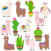 Llama Cupcake Toppers Cute Llama Cactus Cake Cupcake Picks Decoration for Mexican Fiesta Alpaca Theme Birthday Party Baby Shower Supplies view 3