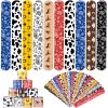 Sosation 48 Pack Western Party Slap Bracelets Cowboy Cowgirl Bracelets Horse Wristbands for Western Themed Parties Birthday Party Favors Supplies Decorations, 8 Styles view 1