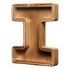 AORCMITN Large Wooden Letter Coin Personalized Piggy Bank for Boys Girls Kids Toddler Adults Money Bank Best Gift for Friends (9.2 Inch-I) view 1