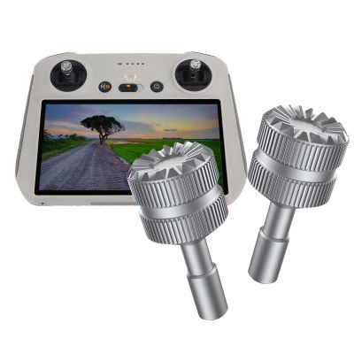 Air 3/Mini 3/Mini 3 Pro Control Sticks for DJI RC/RC 2 Remote Controller Camera Drone Quadcopter Accessories, Aluminum Joystick Thumb Stick Cover Rocker Grips (Titanium)