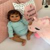 TERABITHIA 24 Inches Huge Real Baby Size Hand Rooted Hair Sweet Smile African American Realistic Newborn Toddler Girl Dolls Dark Brown Skin Lifelike Reborn Baby Doll That Look Real and Feel Real view 2