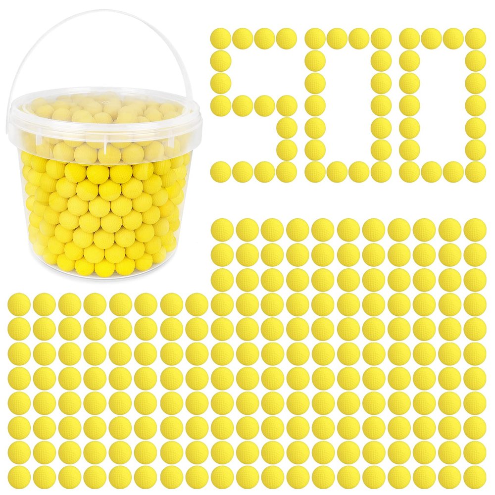 500 Rounds Refill Pack Balls Ammo Bulk Compatible with Nerf Rival Gun, TiopLior Yellow Foam Bullet Ball Replacement Refill Pack for Rival Blasters & Toy Blasters Gun(HIR, High-Impact Rounds)