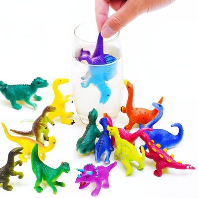 ChuburD 14PCS Dinosaur Toys Animal Figurines, Color Changing Toy, Stretchy Realistic Animal Playset, for 3 Years and Up, for Themed Parties, Easter Eggs Filler, Cake Topper, Classroom Rewards