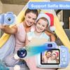 Goopow Mini Kids Camera Toys for 3 4 5 6 7 8 Year Old Girls Boys, Toddler Children Digital Video Camcorder Camera, Best Chritmas Birthday Festival Gift for Kids - 32G SD Card Included NK-Lightblue view 3