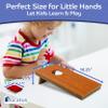Super Fun MINI Kids Portable Tabletop Cornhole Set. Two 10.5" x 5.25" Boards with 4 Red & 4 Blue Double Lined Bags. Great Slumber Party, Sleepover, or Birthday Party Bag Toss Game for Your Child view 2