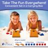 Super Fun MINI Kids Portable Tabletop Cornhole Set. Two 10.5" x 5.25" Boards with 4 Red & 4 Blue Double Lined Bags. Great Slumber Party, Sleepover, or Birthday Party Bag Toss Game for Your Child view 4