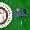 1 Pack Baseball Theme Cake Topper Sports Happy Birthday Baseball Player Cake Decoration for Baseball Sports Party Theme Decoration Supplies view 3
