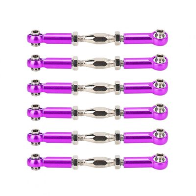 6Pcs Aluminum Alloy Adjust Push RodsTurnbuckle Rod Linkage Accessories with 1/10 RC Truggy Karts for RC Car for Models (Purper), RC Car Push Rod, RC Car Push Rod, 6Pcs Aluminum Alloy Adjust P