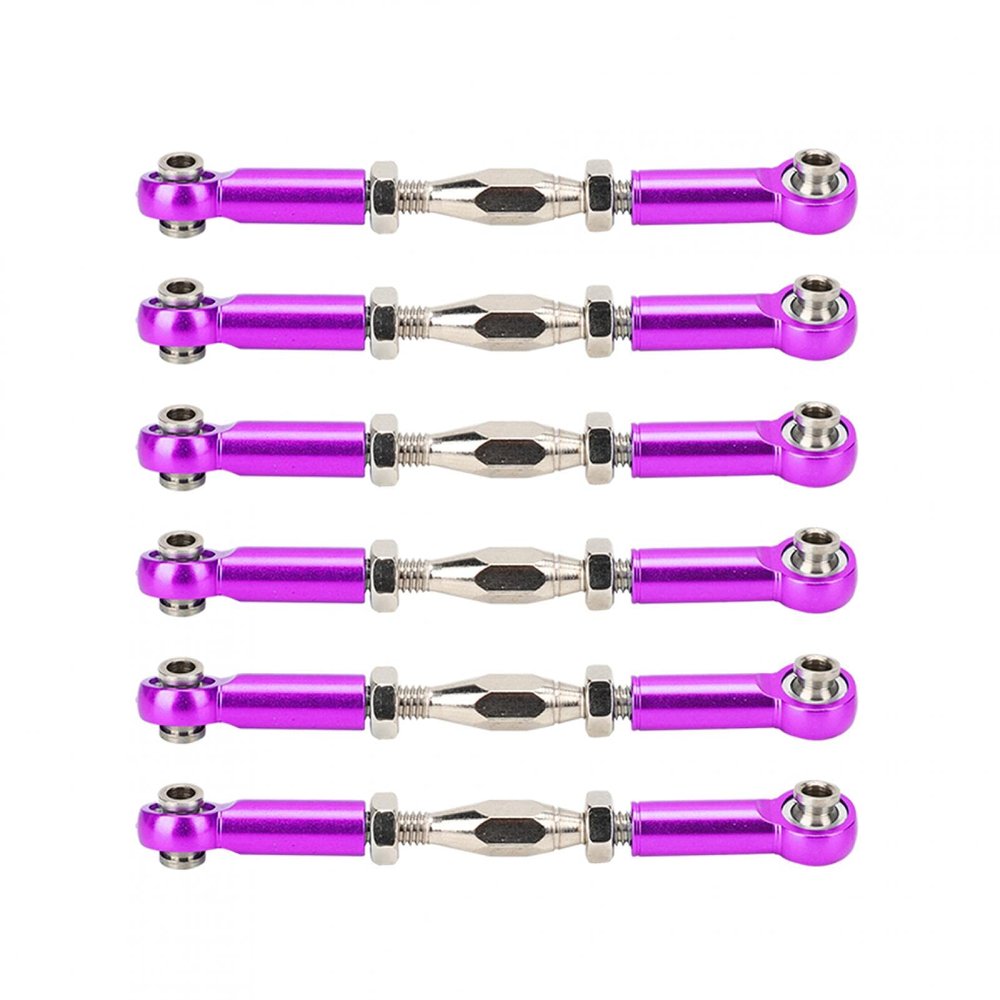 6Pcs Aluminum Alloy Adjust Push RodsTurnbuckle Rod Linkage Accessories with 1/10 RC Truggy Karts for RC Car for Models (Purper), RC Car Push Rod, RC Car Push Rod, 6Pcs Aluminum Alloy Adjust P