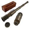 Sailor Nautical Brass Antique Binnacle Compass & Dollond London Telescope in Leather Case view 4
