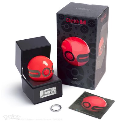 The Wand Company Original Pok Ball Authentic Replica - Realistic, Electronic, Die-Cast Pok Ball with Display Case Light Features Officially Licensed by Pokmon
