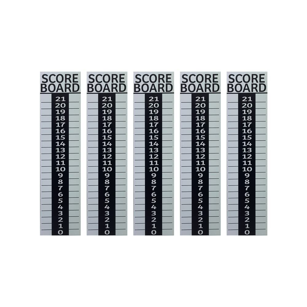 5 pack - Cornhole Scoreboard/Score Keeper Sign/Horseshoe Score/Score/Bean Bag Toss (White)