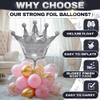 3Pcs Silver Crown Balloons  Reusable Foil Silver Balloons Set in Large 39" Size, Self-Sealing & Easy to Inflate, Durable  Suitable for Weddings, Birthday Celebrations & Princess Theme Decorations view 3