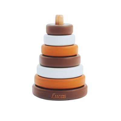 Colored Rainbow Stacker Customized Toys Montessori Waldorf Sensory Toys Baby Keepsake Nursery Decor Ring Stacking Toy Baby First Birthday (4, Ring Stacker)