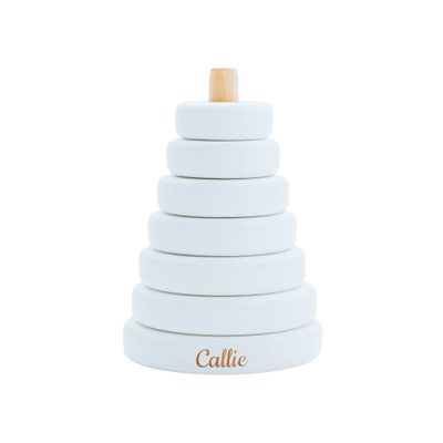 Colored Rainbow Stacker Customized Toys Montessori Waldorf Sensory Toys Baby Keepsake Nursery Decor Ring Stacking Toy Baby First Birthday (2, Ring Stacker)
