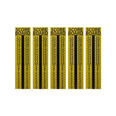 5 pack - Cornhole Scoreboard/Score Keeper Sign/Horseshoe Score/Score/Bean Bag Toss (Yellow)