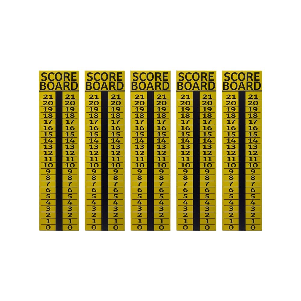 5 pack - Cornhole Scoreboard/Score Keeper Sign/Horseshoe Score/Score/Bean Bag Toss (Yellow)