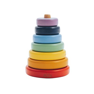 Colored Rainbow Stacker Customized Toys Montessori Waldorf Sensory Toys Baby Keepsake Nursery Decor Ring Stacking Toy Baby First Birthday (7, Ring Stacker)