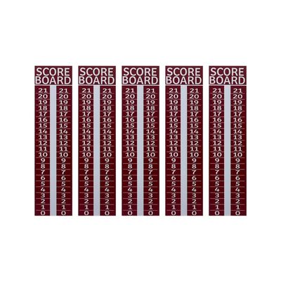 5 pack - Cornhole Scoreboard/Score Keeper Sign/Horseshoe Score/Score/Bean Bag Toss (Red)