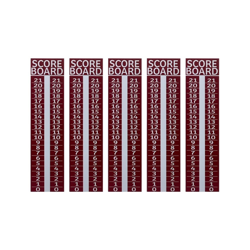 5 pack - Cornhole Scoreboard/Score Keeper Sign/Horseshoe Score/Score/Bean Bag Toss (Red)