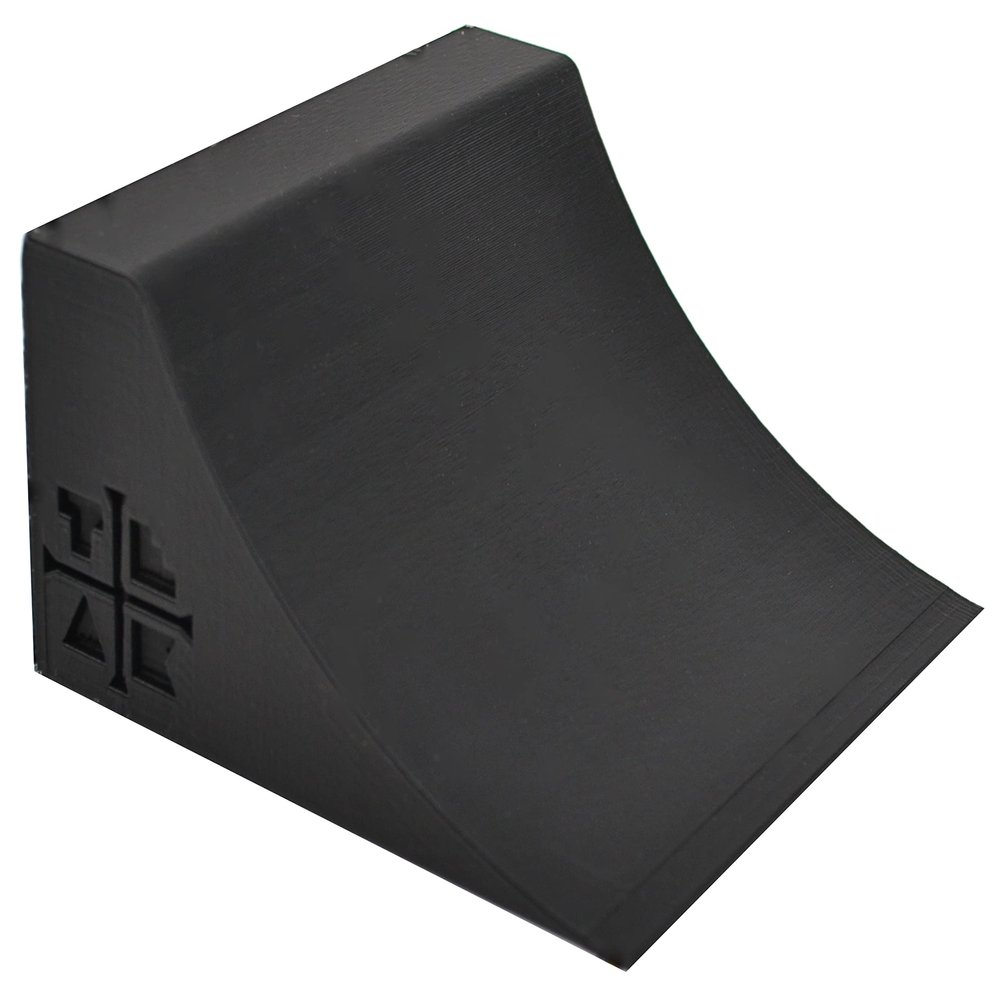 Teak Tuning Fingerboard Quarter Pipe - 4 x 4 x 2.25 - Black Colorway