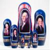 Golden Cockerel Founding Fathers Nesting Doll 8"/7pc Washington Jefferson Hamilton Franklin Adams Madison Hancock view 1
