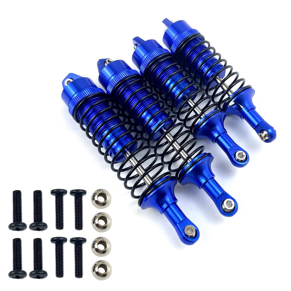 HTLNUZD Aluminum Front Rear Big Bore Shocks Absorber 4 Pcs Assembled Full Metal, for RC 1/10 Traxxas Slash 4x4 4WD Rustler Stampede Replacement of Parts 5862