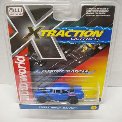 Auto World SC373-4 1955 Bel Air HO Scale Electric Slot Car - Blue