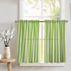 Zen Creative Designs 1 Inch Stripe Print Tier Window Valance 2 Piece Set Home Dcor Bedroom Nursery Kitchen Window (Green) view 1