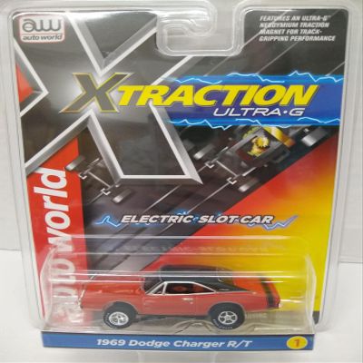 Auto World SC373-1 1969 Charger R/T HO Scale Electric Slot Car - Dark Orange