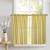 Zen Creative Designs 1 Inch Stripe Print Tier Window Valance 2 Piece Set Home Dcor Bedroom Nursery Kitchen Window (Yellow White) view 1