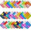 30 Pcs Tie Dye Squeeze Pop Bubble Simple Fidget Sensory Toys, Keychain Wrap Small Pop Bulk Classroom Prizes Relieve Anxiety Stress Toy for Kids Adult view 1