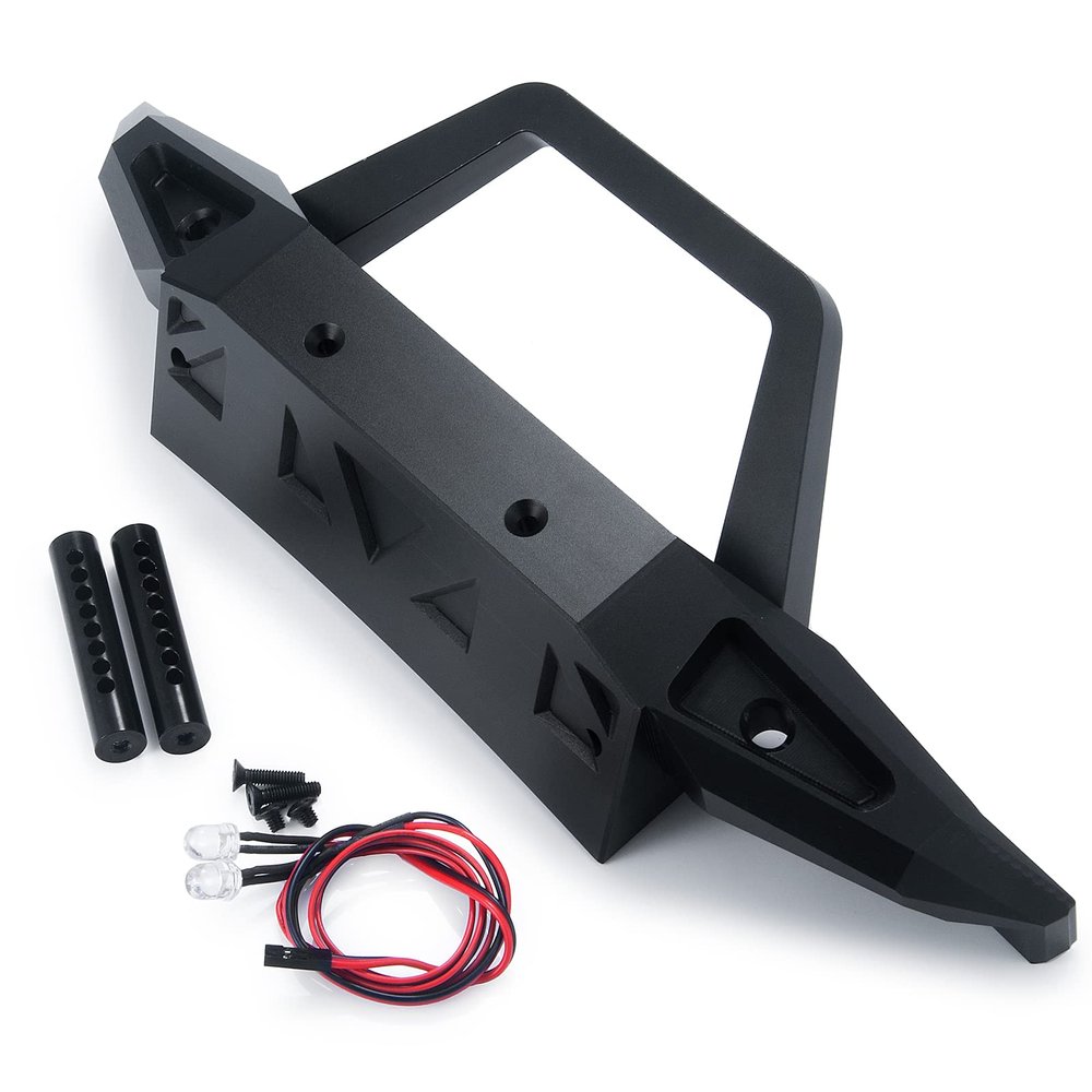 RCLIONS Aluminum Metal Front Bumper with LED Lights for Axial SCX6 AXI05000 Upgrades 1/6th RC Crawler Car