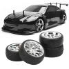 VBESTLIFE RC Tire Set, 4Pcs 2.6inch Rubber RC Car Tires with Plastic Rims Fits for Most 1:10 Scale Flat Sports Car(B Tire) view 3