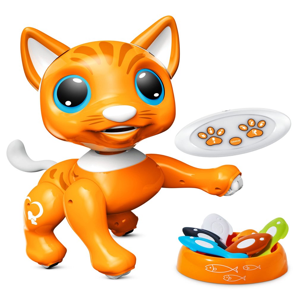 Power Your Fun Robo Pets Cat Toy for Girls and Boys - Remote Control Robot Toy Interactive Hand Motion Gestures, Smart STEM Programmable Treats Toys, Walking, Dancing Robot Pet Cat for Kids