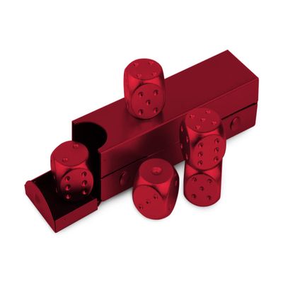DS.DISTINCTIVE STYLE Aluminum Alloy Dice 5 Pieces 16mm Portable Metal Dices with Case 6 Sided Dice for Party Game
