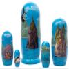 Golden Cockerel Kenai Fjords Alaska Nesting Doll 6"/5pc National Park Matryoshka Wooden Babushka view 1