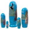 Golden Cockerel Kenai Fjords Alaska Nesting Doll 6"/5pc National Park Matryoshka Wooden Babushka view 2