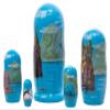 Golden Cockerel Kenai Fjords Alaska Nesting Doll 6"/5pc National Park Matryoshka Wooden Babushka view 3