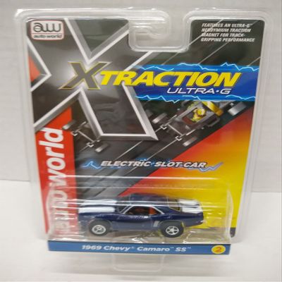 Auto World SC373-2 1969 Camaro SS HO Scale Electric Slot Car - Dark Blue