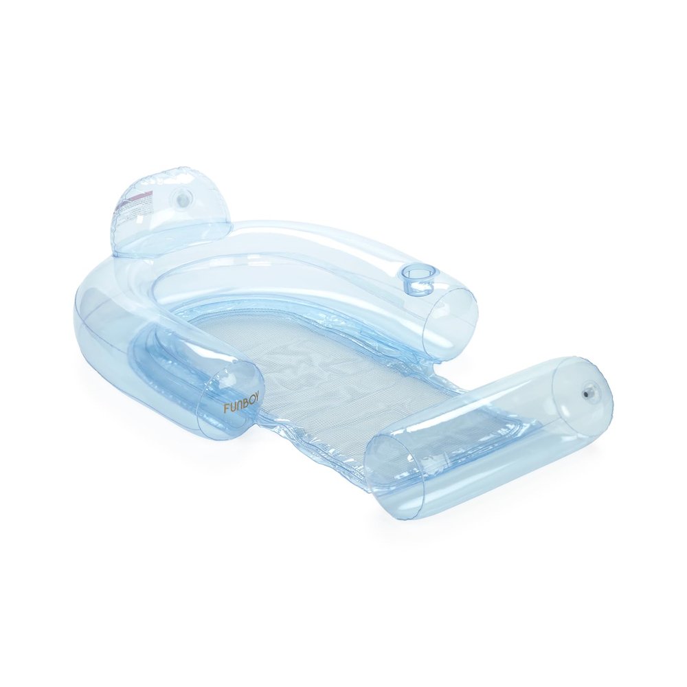 FUNBOY Giant Inflatable Clear Blue Mesh Chair Pool Float, Water Hammock, Pool Floats for Adults, Perfect for a Summer Pool Party