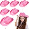 Hercicy 6 Pcs Pink Cowboy Hats Kids Toddler Cowgirl Hat for Boys Girls Child Baby Costume Accessories Western Birthday Party Supplies view 1